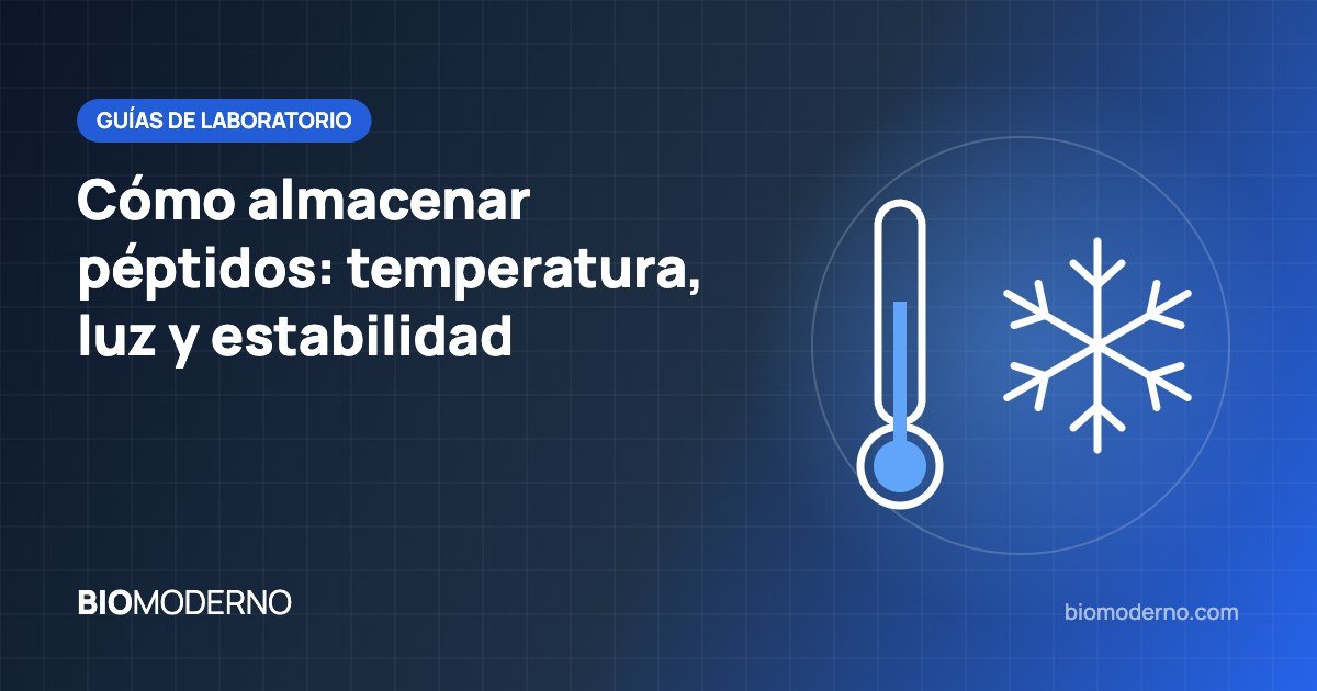 Cómo almacenar péptidos: temperatura, luz y estabilidad